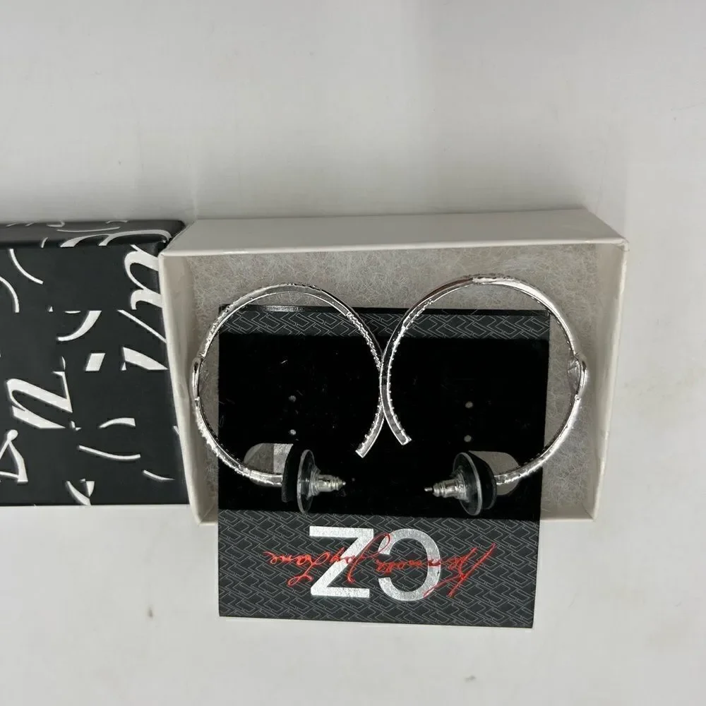 Women’s Kenneth J Lane pave hoop earrings NWT - Picture 2 of 5